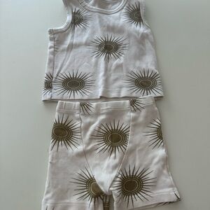 Sunburst Patterned Sleeveless Top and Shorts Set